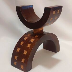 Wooden Carved Art Deco Sculpture With Several Options For Display Candle Holder